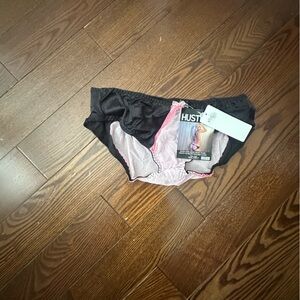 Hustler Hollywood Black and Pink Lace Panties